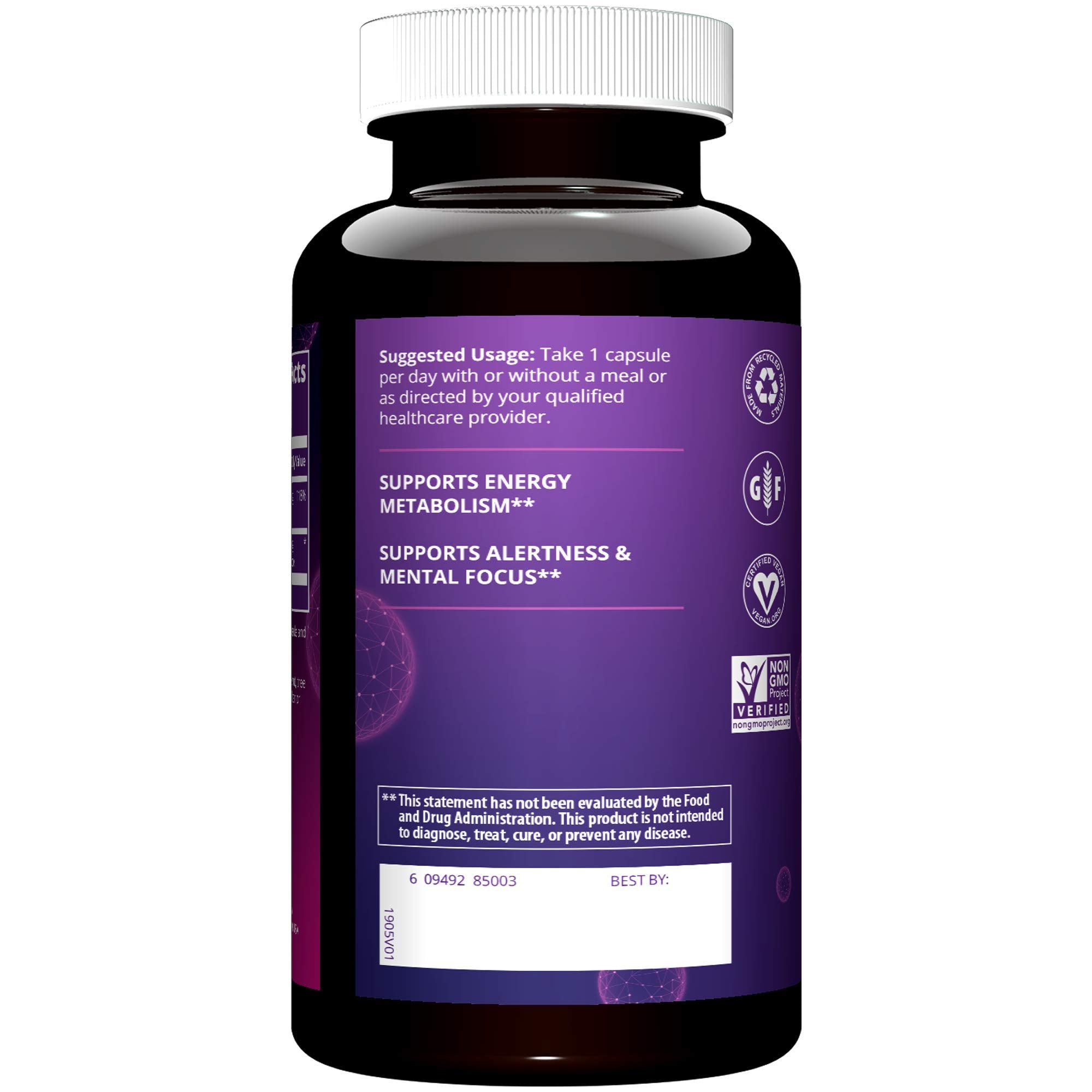 MRM Acetil L-Carnitina frasco de 60 cápsulas, fácil de usar