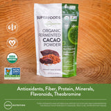 MRM cacao fermentado orgánico en polvo listo para hornear, fuente de energía suave