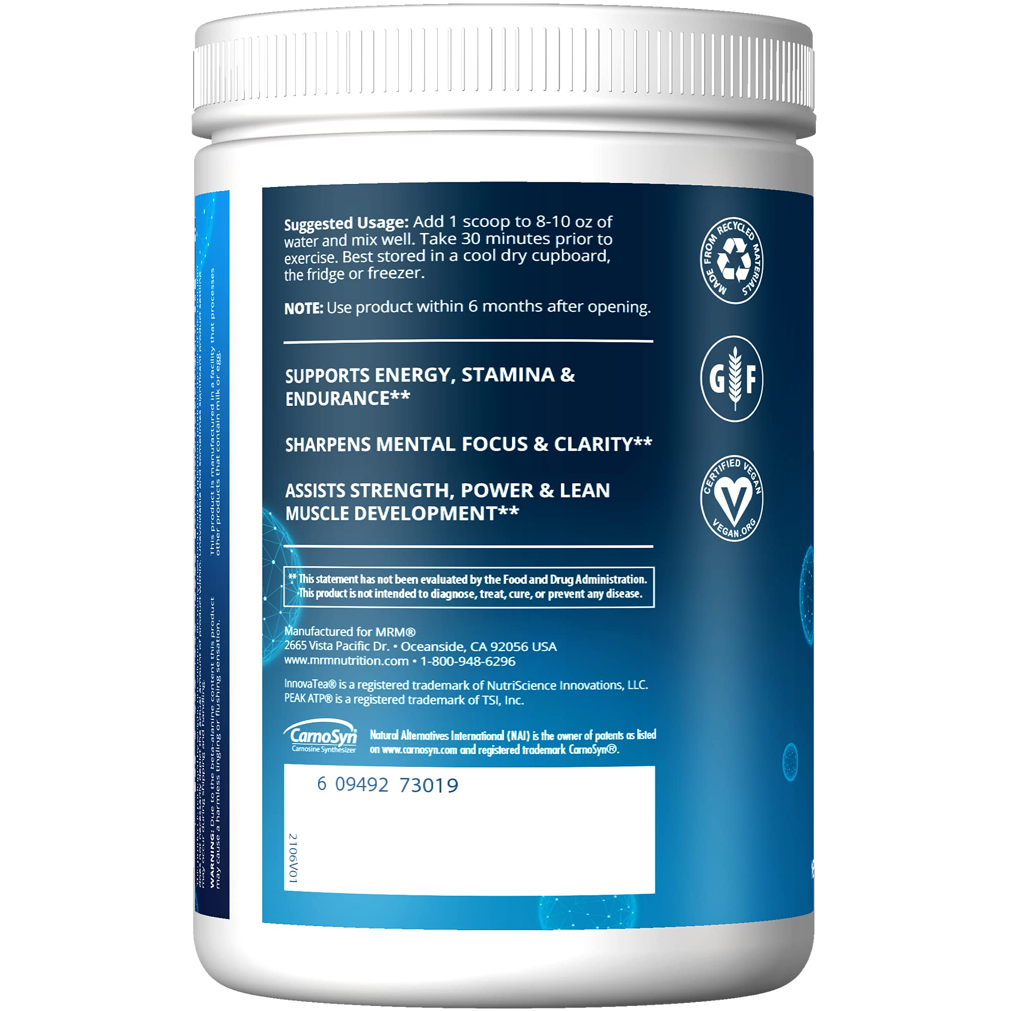 MRM Driven Pre-Entrenamiento, cuchara medidora, porciones consistentes para entrenamientos eficientes