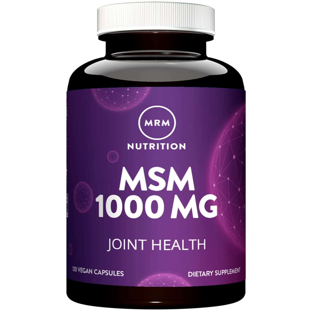 MRM MSM 1000mg cápsulas fáciles de tragar para soporte de articulaciones