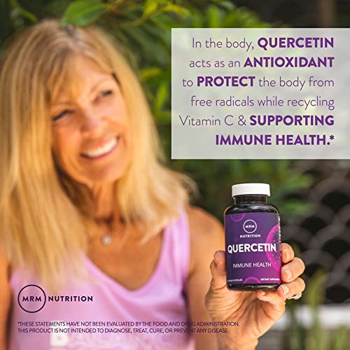 MRM Quercetina 500 mg, botella en primer plano destacando antioxidante.