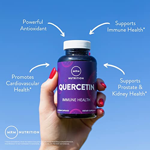 MRM Quercetina 500 mg, etiqueta nutricional para guía rápida de quercetina.