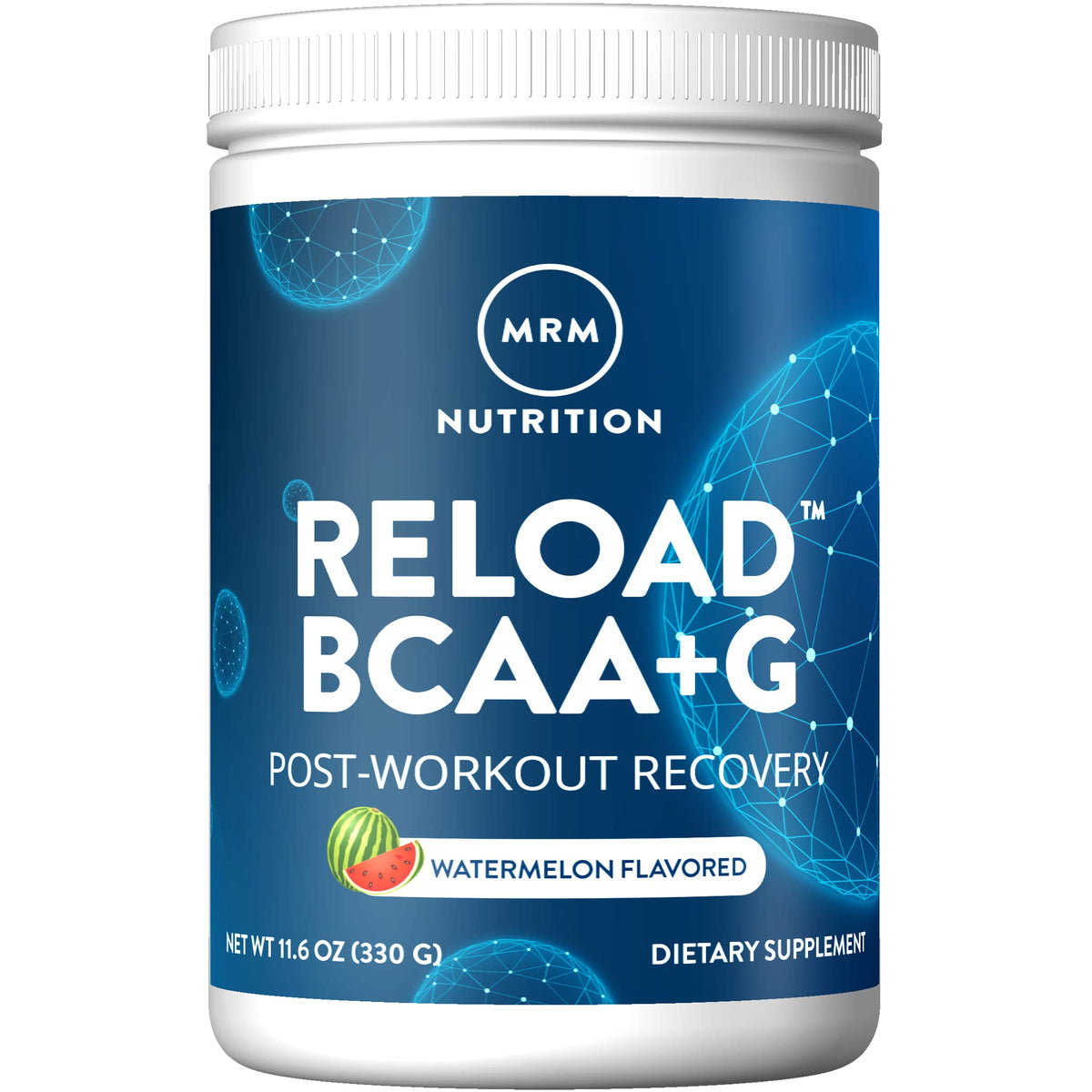 MRM Reload BCAA+G, botella post-entrenamiento sabor sandia, para recuperacion muscular