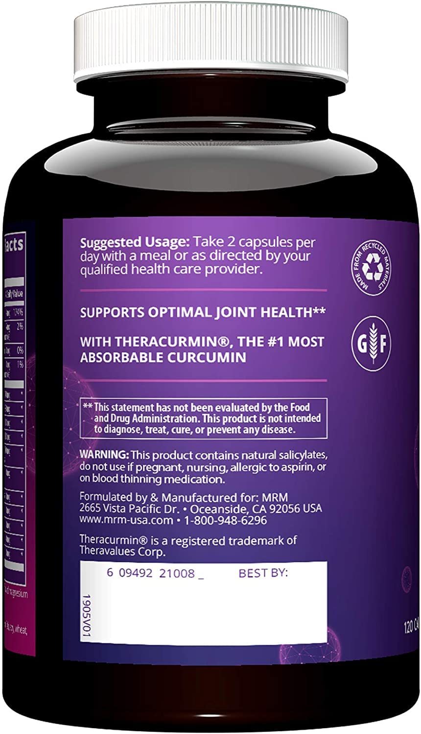 MRM Sinergia Articular: primer plano de Theracurcumin y otros ingredientes avanzados