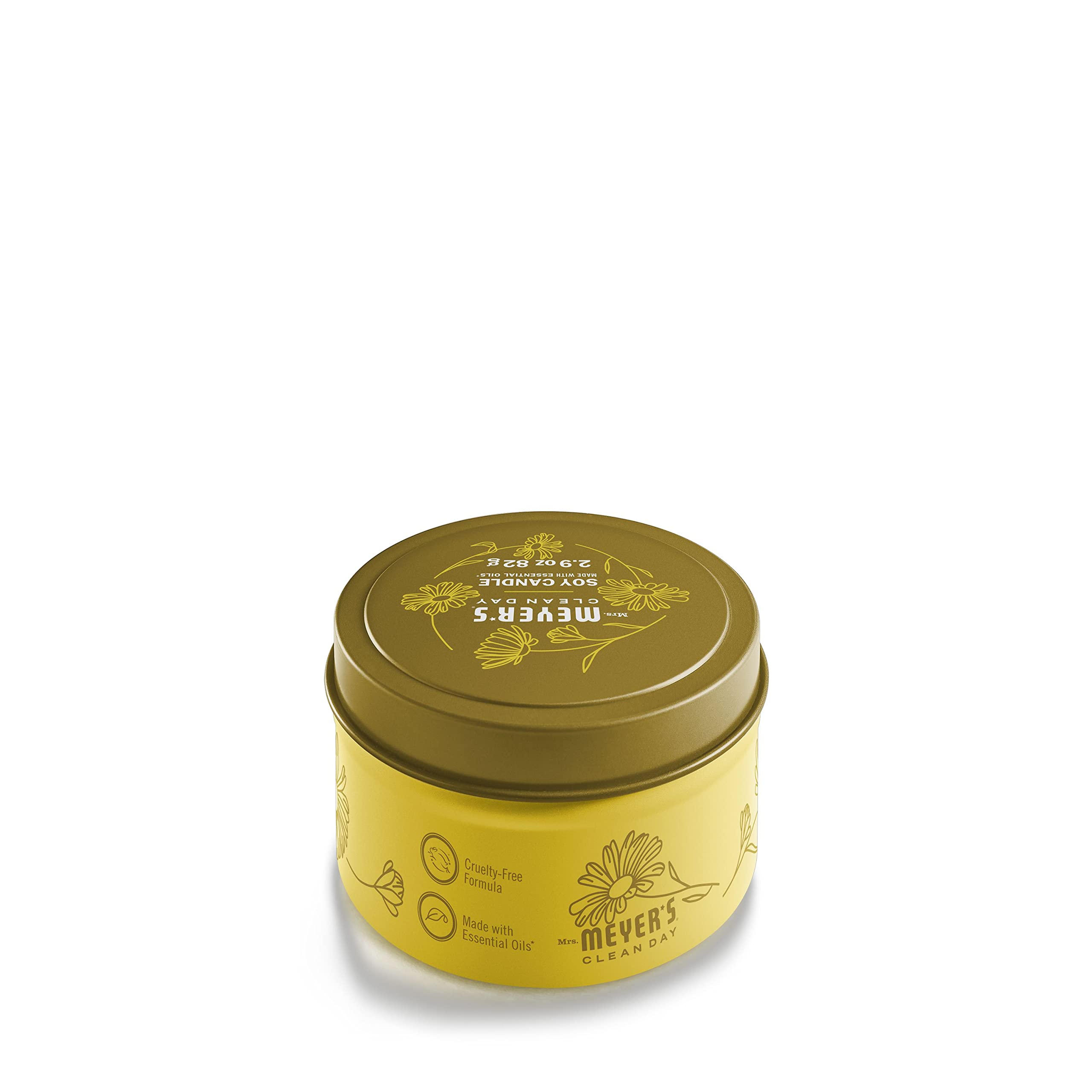 Vela de cera de soja Daisy de Mrs. MEYER'S para aroma suave.
