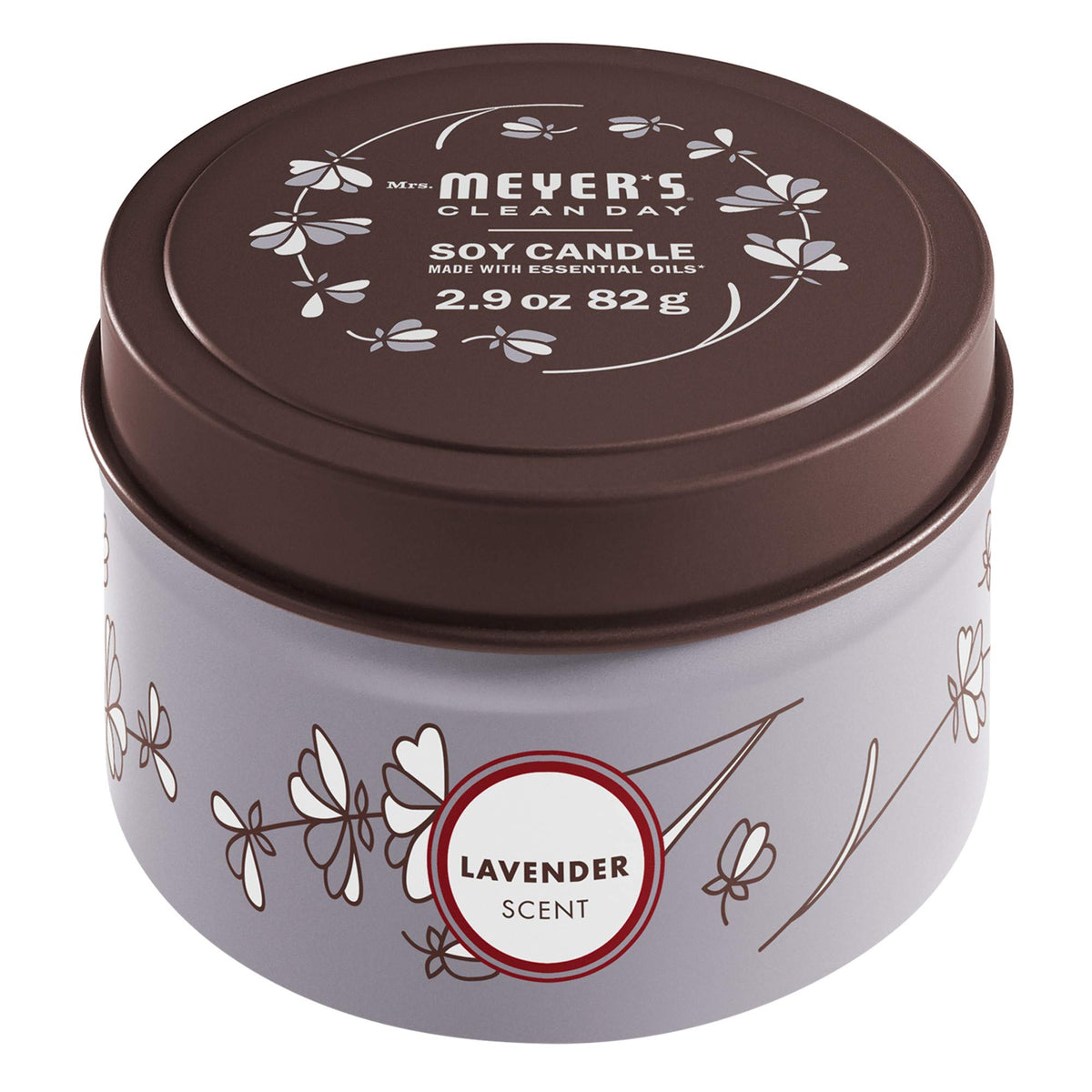 Vela en lata de Lavanda de Mrs. Meyer’s, aroma suave para ambientar espacios.