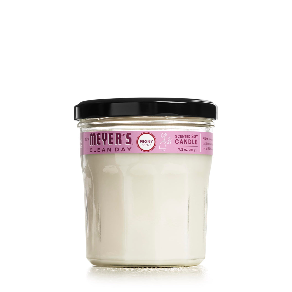 Vela MRS. MEYER'S CLEAN DAY de aroma Peonía en frasco, ideal para ambientar espacios.