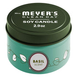 Vela Mrs. Meyer’s Clean Day con albahaca en lata para aroma fresco en el hogar
