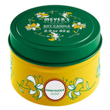 Vela de soja Mrs. Meyer's en lata, aroma madreselva, ideal para espacios.