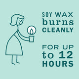 Mecha sin plomo y cera de soja, vela Mrs. Meyer's Clean Day para una quema suave.
