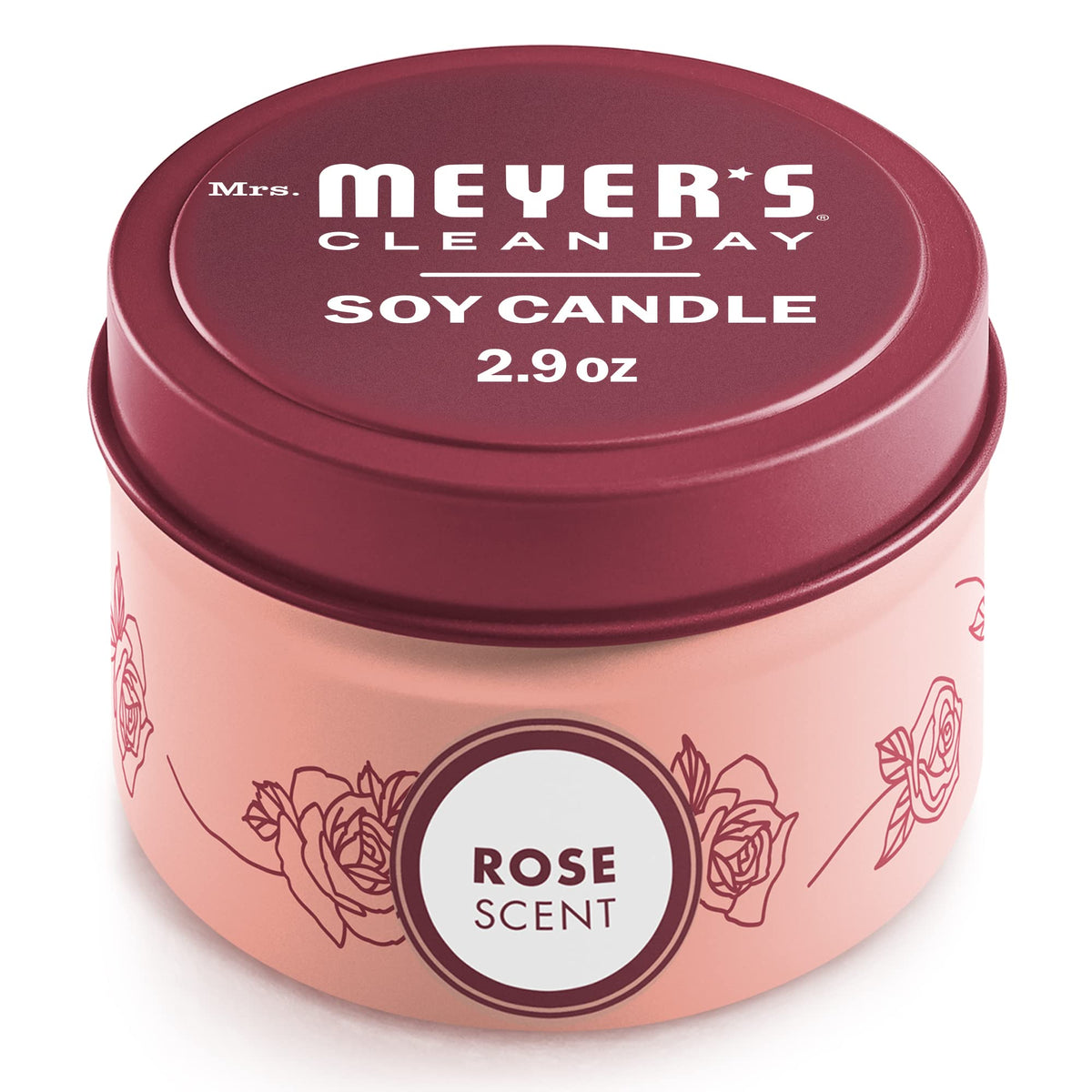 Vela de soja rosa de Mrs. MEYER'S, crea un ambiente floral relajante.