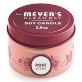 Vela de soja rosa de Mrs. MEYER'S, crea un ambiente floral relajante.