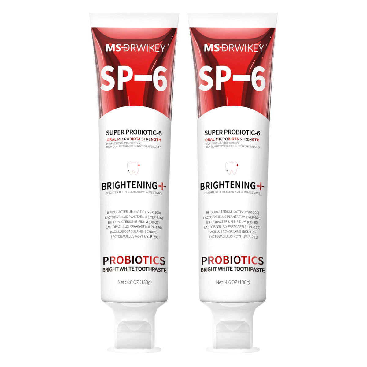 MSDRWIKEY SP-6 pasta dental-brillo-probioticos: brillo suave y encías saludables.