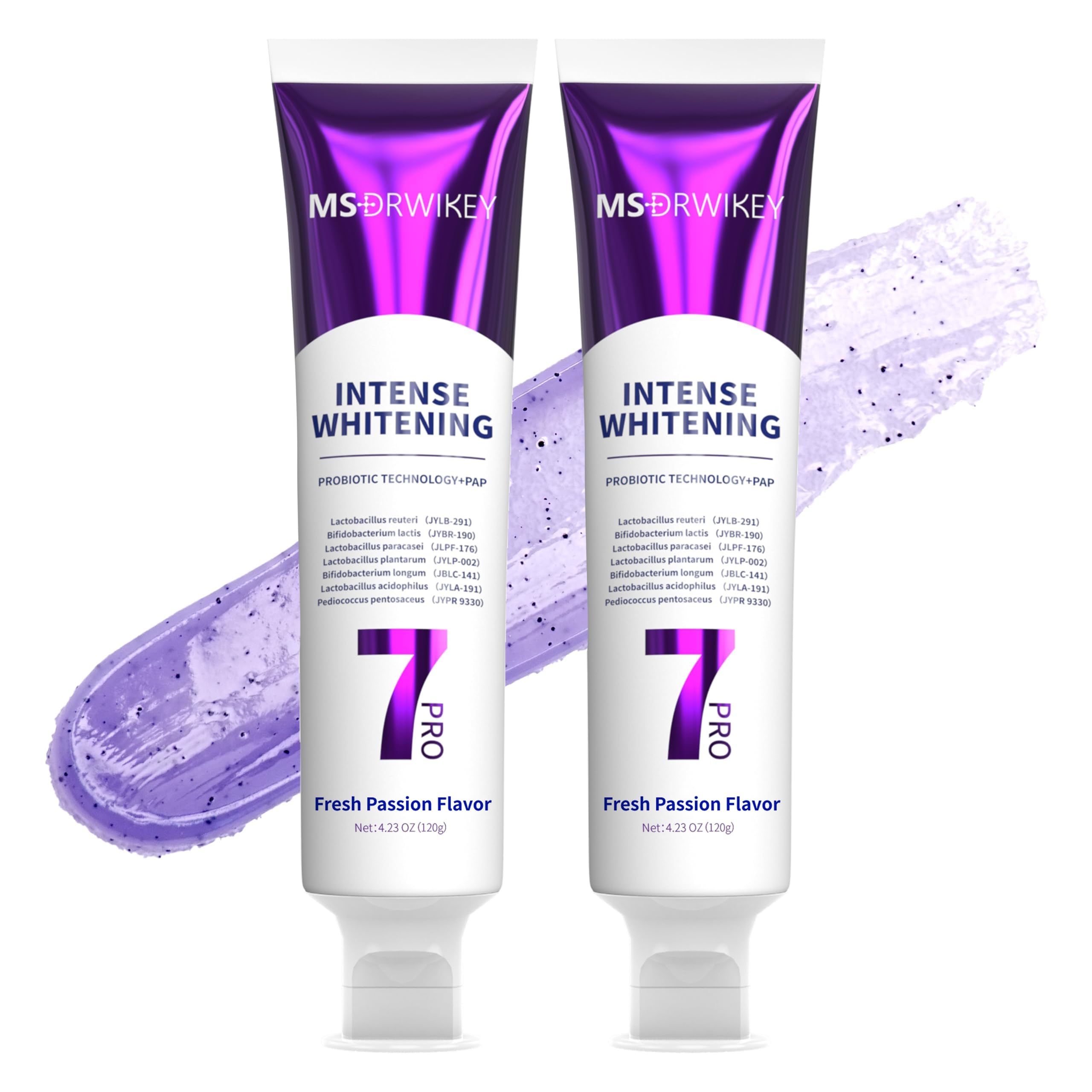 MSDRWIKEY dos-pack dentífrico 7Pro para blanqueamiento suave y duradero.