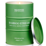 Vela M&SENSE de bambú con aroma intenso para habitaciones amplias.