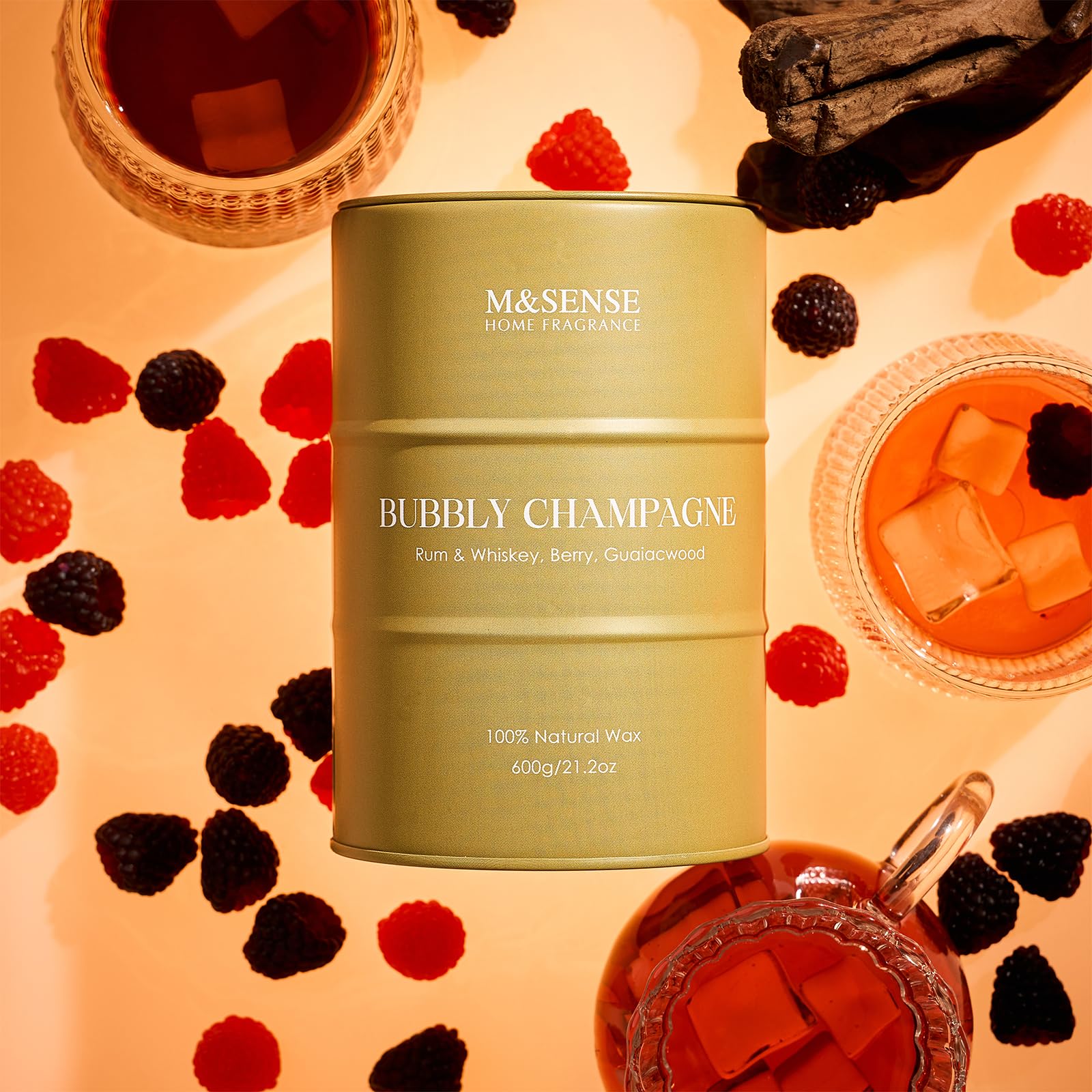 M&SENSE Bubbly Champagne crea ambiente iluminado con aroma suave y duradero.