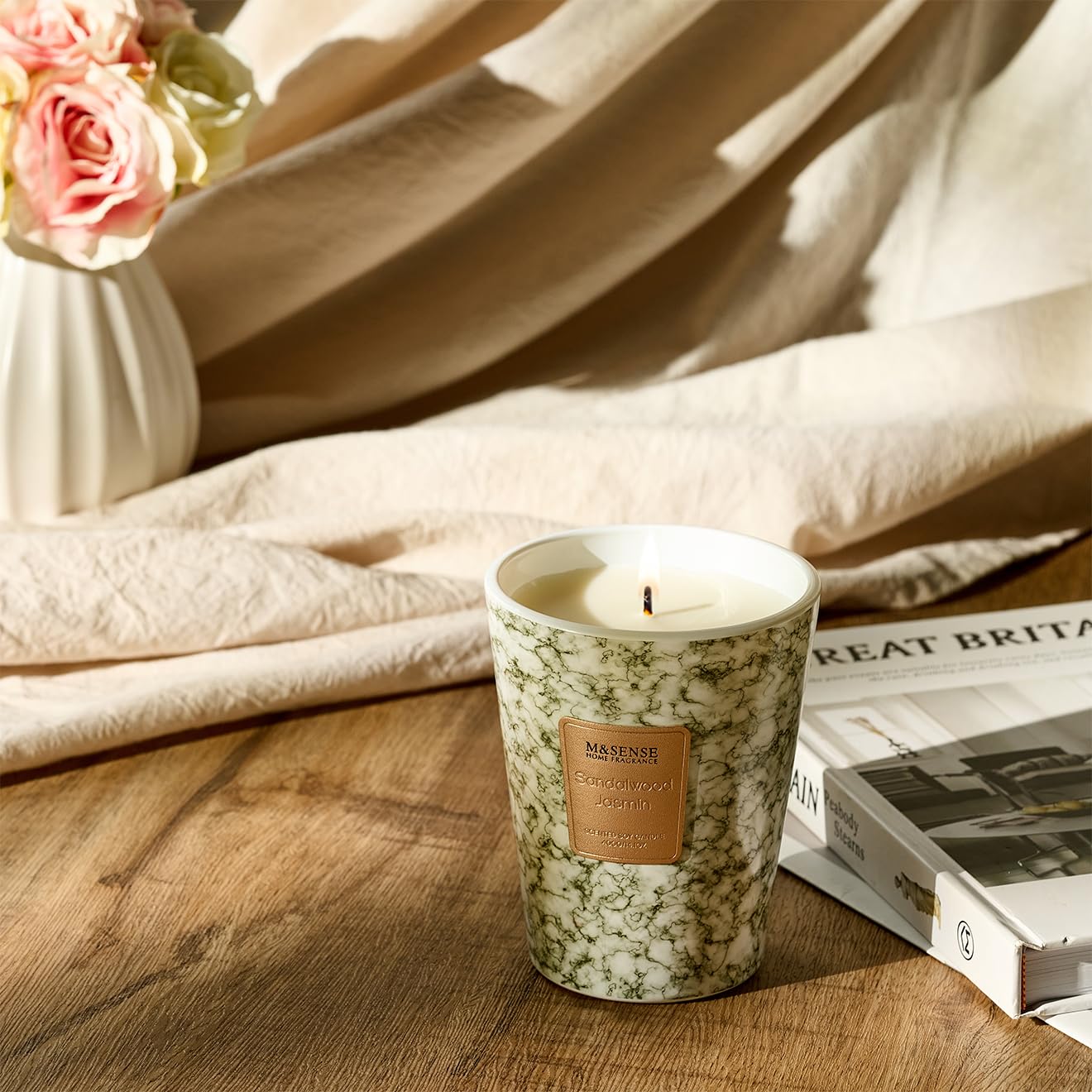 Frasco reutilizable de vela msense para decoracion tras consumirla.