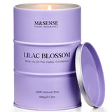 Vela M&SENSE Lilac Blossom frente, ideal para ambientar y relajar espacios
