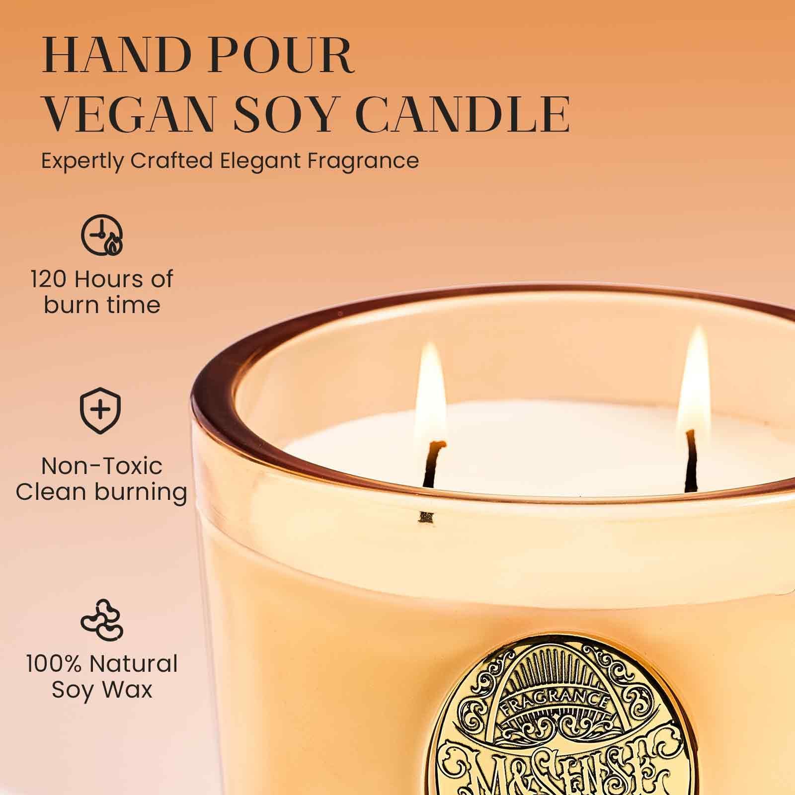 Vaso de cristal de vela M&SENSE, diseño elegante y reutilizable