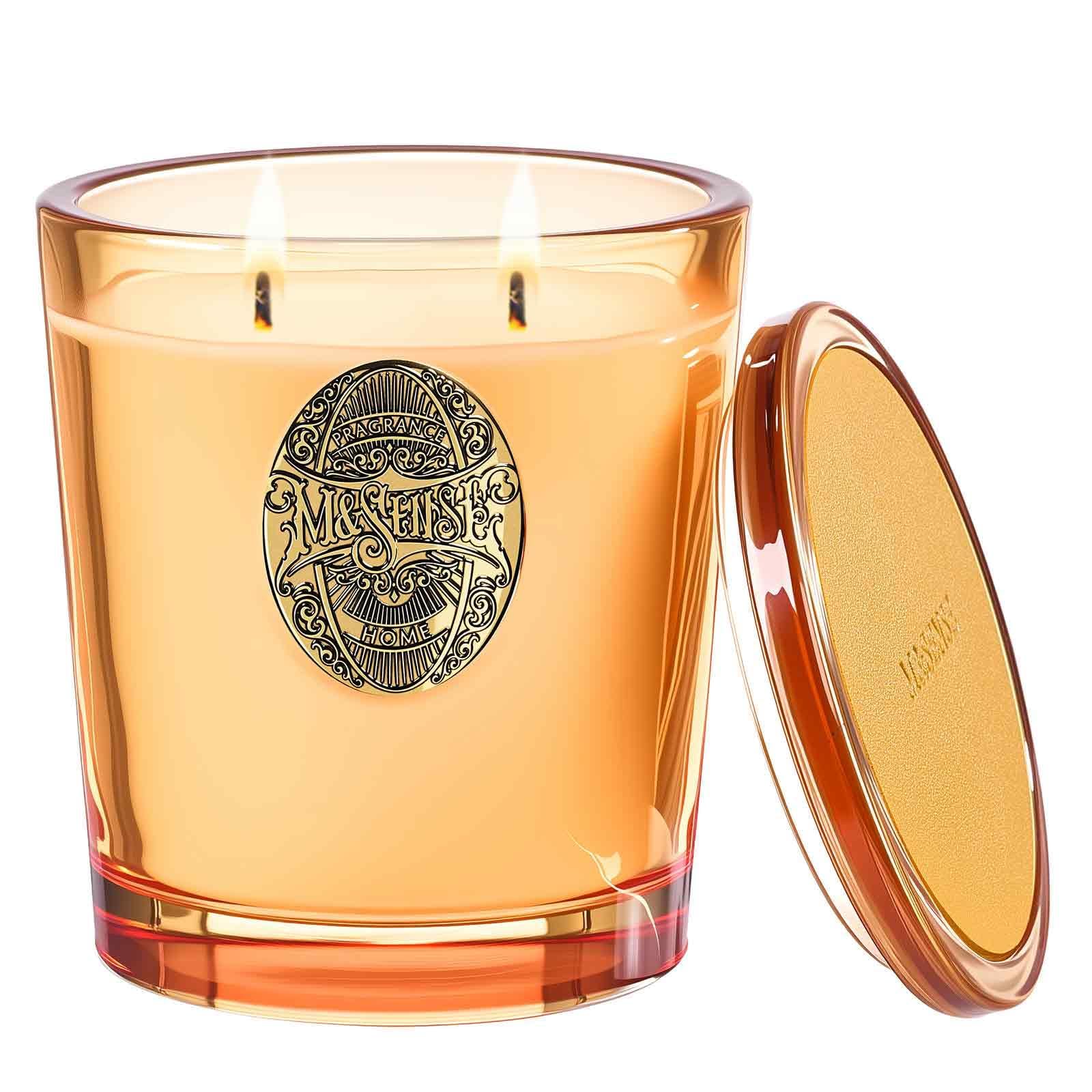 Vela M&SENSE con dos mechas, vista frontal, aroma envolvente para sala