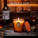 Vela M&SENSE de soja con aroma naranja neón para energizar el ambiente.