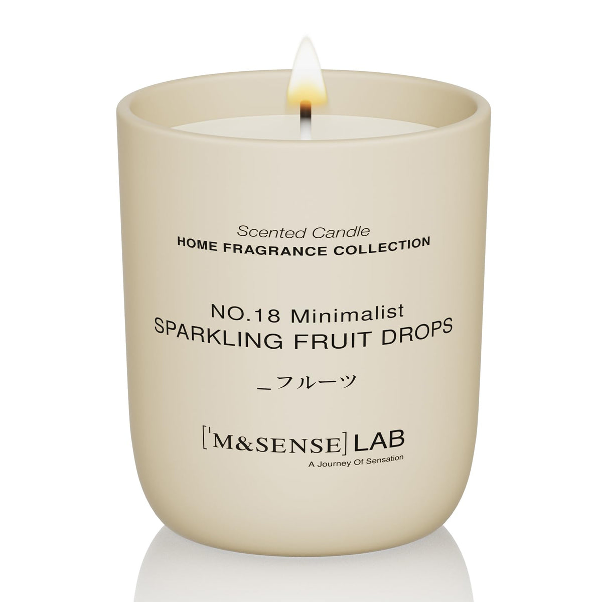 Vela M&SENSE de soja natural en frasco minimalista para crear un ambiente cálido.