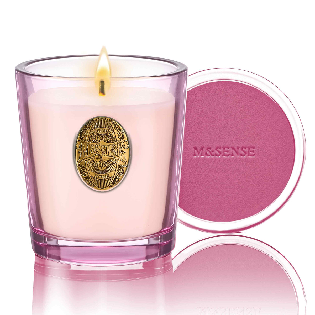 MSENSE vela soya sal-mar-rosa con mecha de algodón para aroma duradero