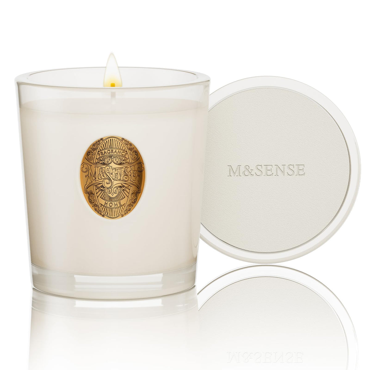 Vela M&SENSE Vanilla Dream en vaso, aroma suave para relajacion nocturna