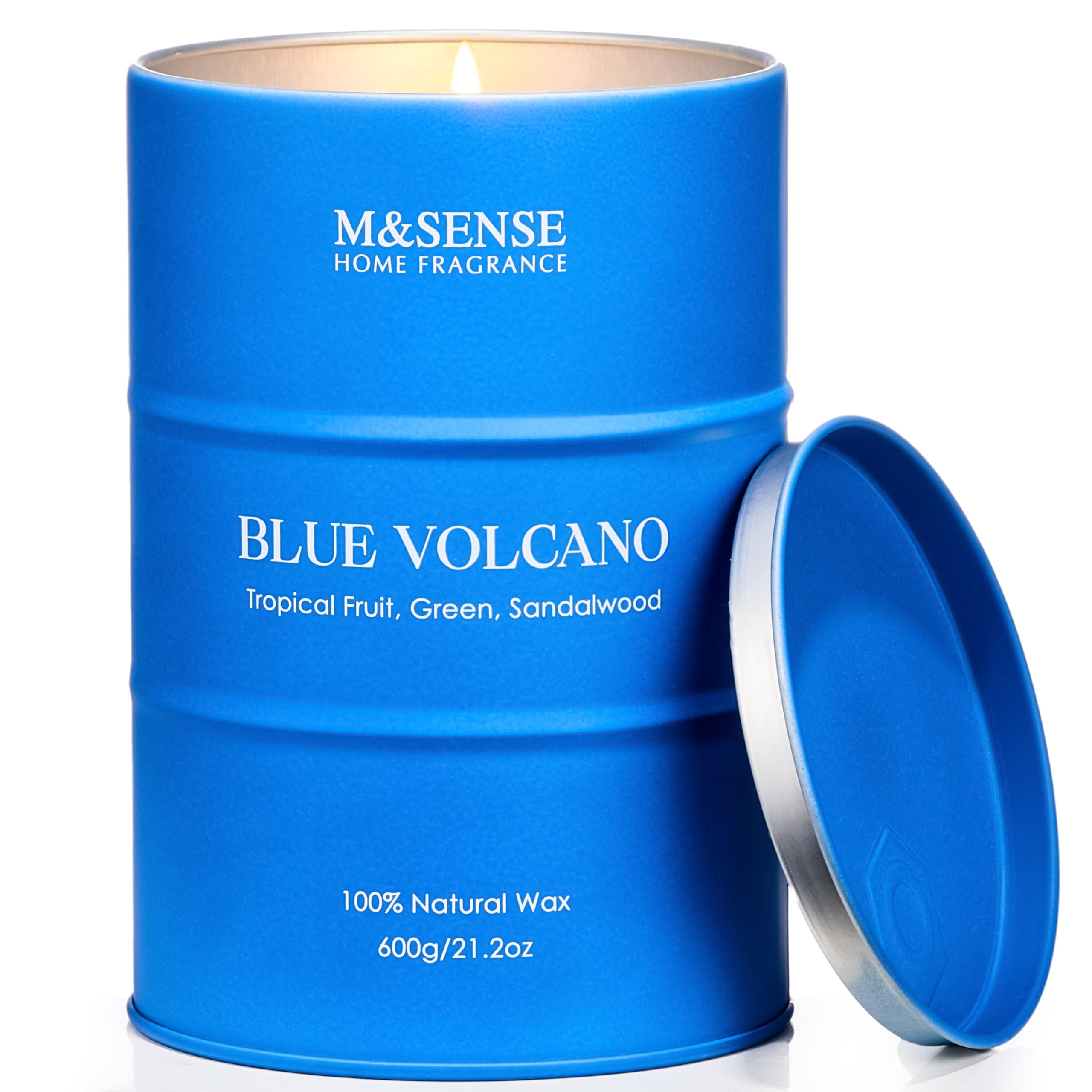 M&SENSE velas de frutas tropicales, frente, aroma envolvente para la sala