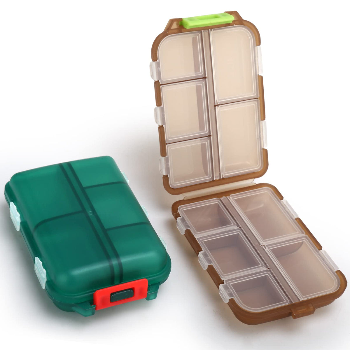 Msfiaioo caja de píldoras portátil para viajes, ligera y discreta.
