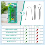 Mspan rascador de lengua con mango ergonómico para uso cómodo.