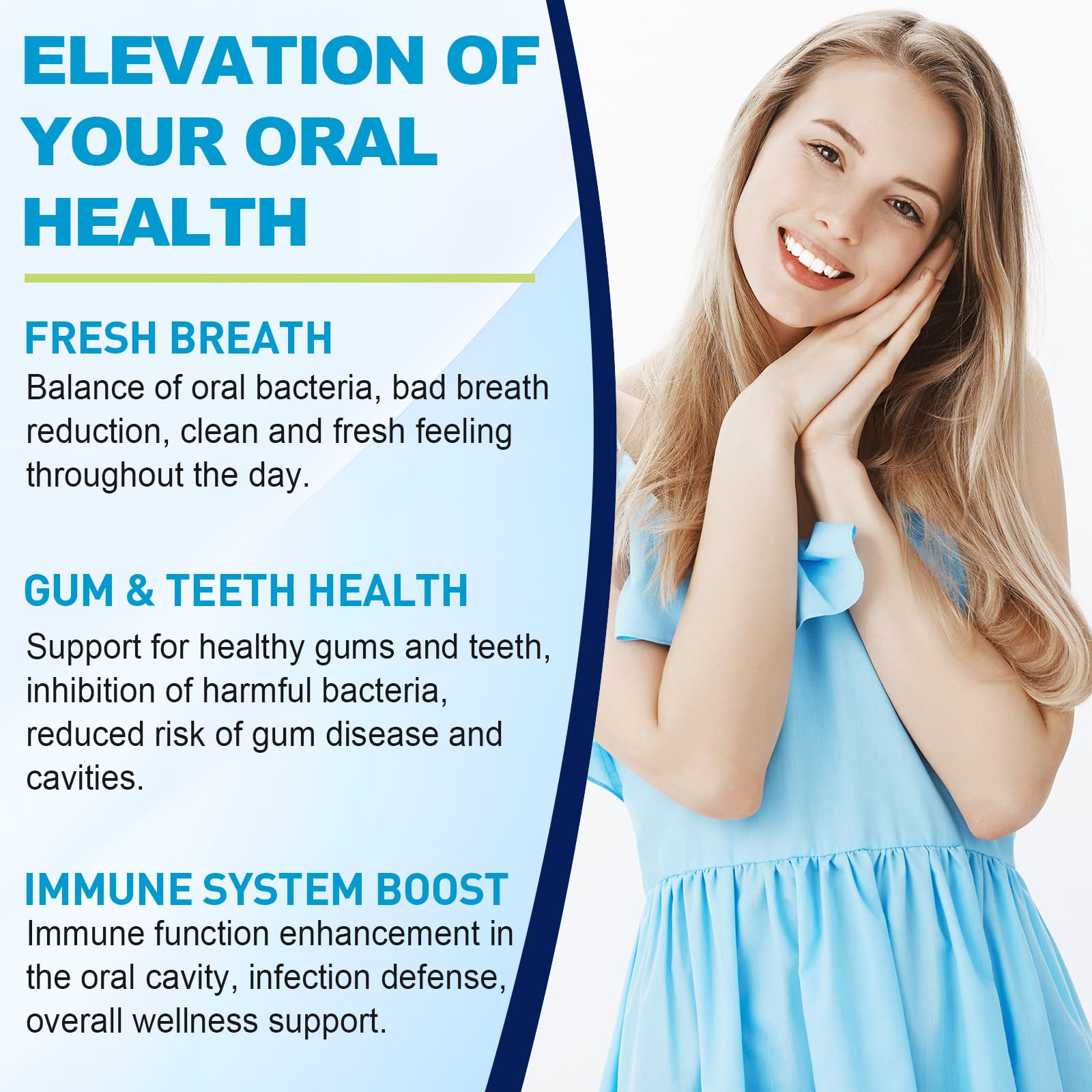 Probioticos de Mswkeou para dientes y encías, promueven salud bucal diaria.
