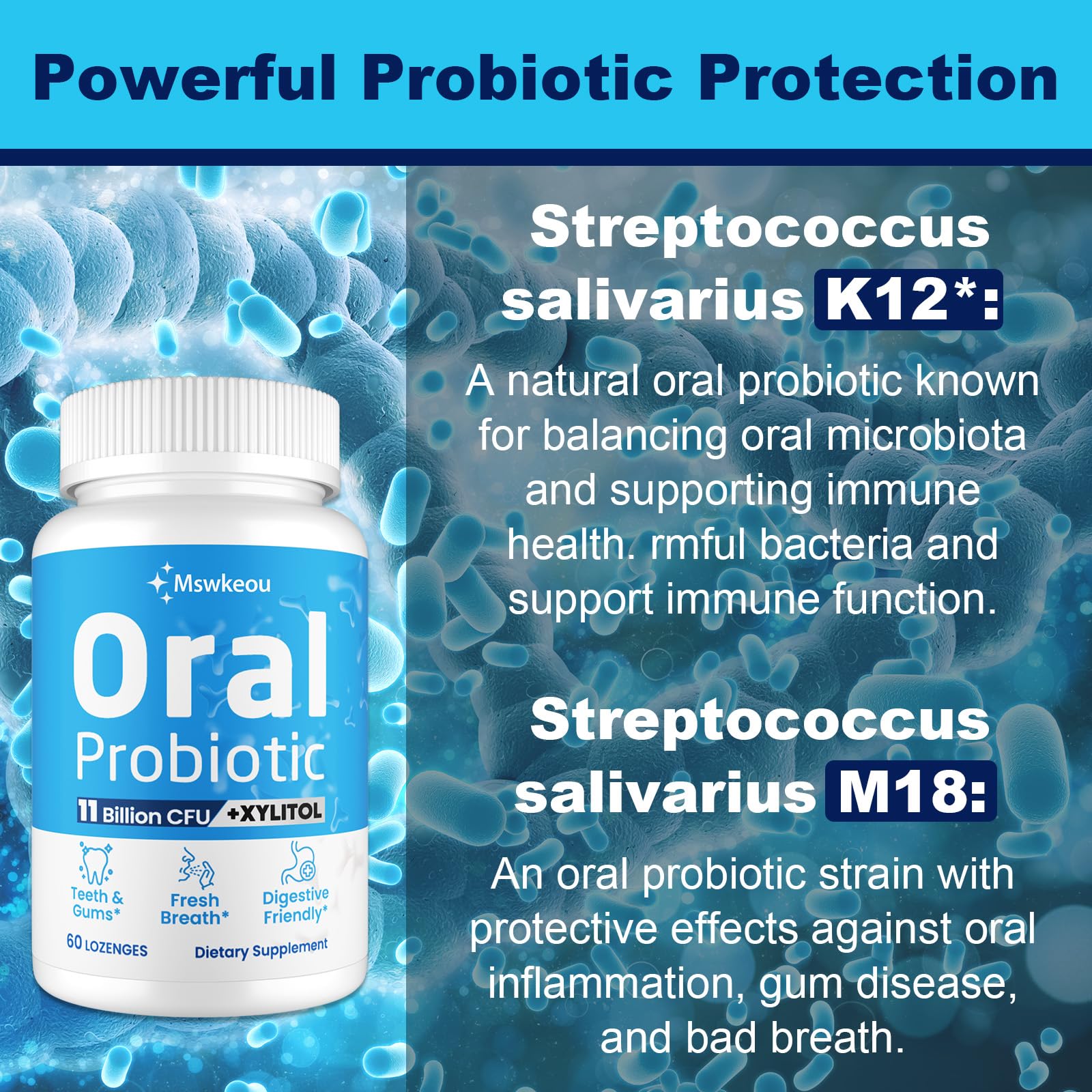 Probióticos Mswkeou con sabor lima natural para una experiencia fresca.