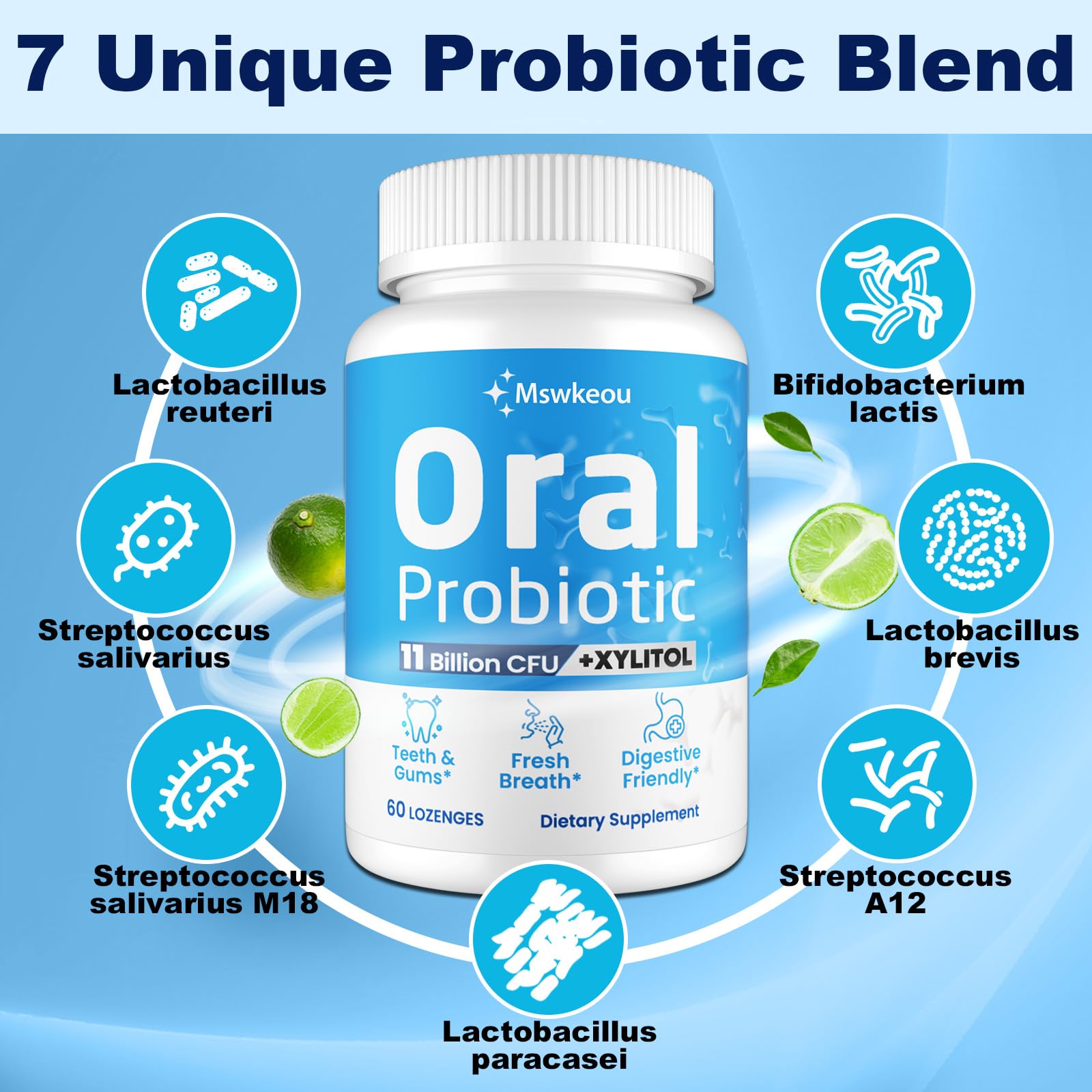 Mswkeou probióticos digestivos, apoyo para la salud intestinal.