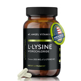 Mt. Angel Vitamins lisina 500 mg cápsulas para soporte general de salud.