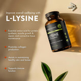 Mt. Angel Vitamins lisina 500 mg apoya la formación de colágeno.