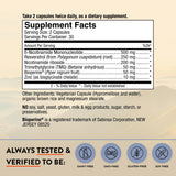 Etiqueta del Mt. Angel Vitamins NMN NR mostrando información clave.