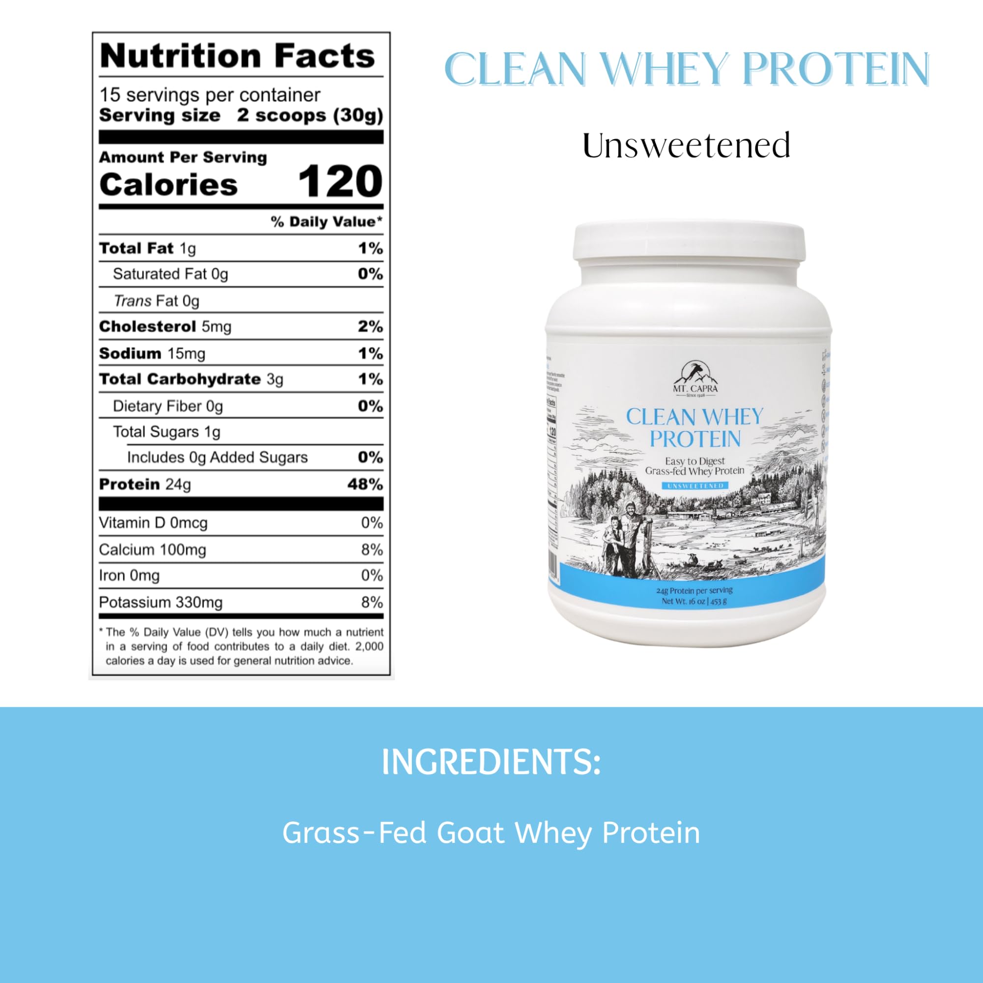 Mt Capra Clean Whey porciones de 24 g para cada toma