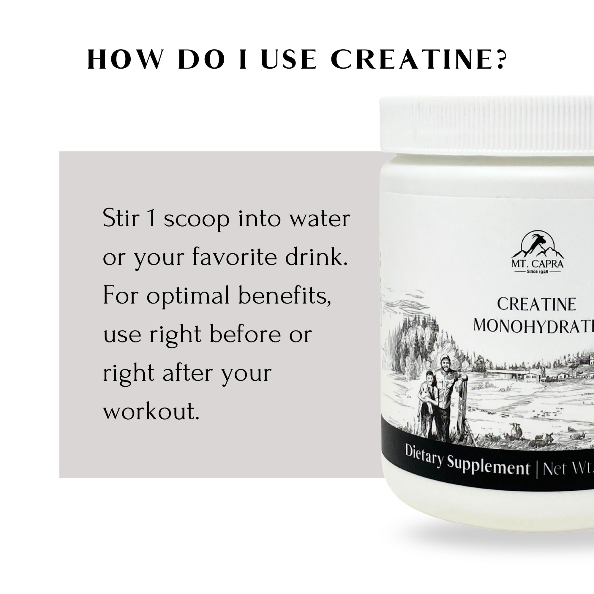 Mt. Capra Creatine historia familiar que respalda la nutrición desde 1928.