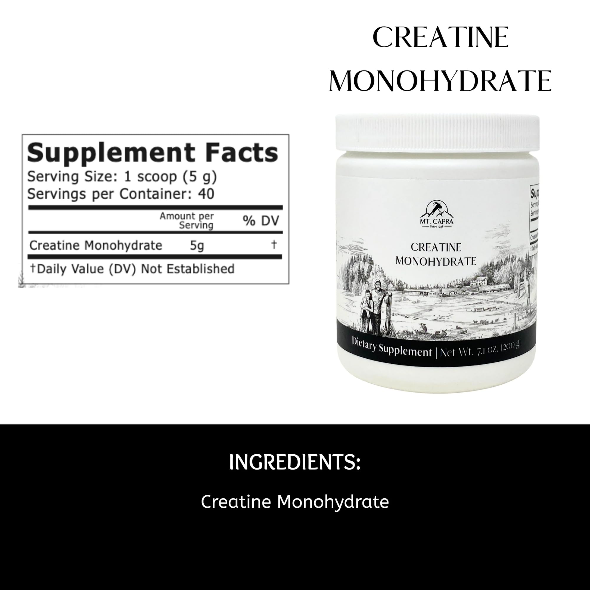 Mt. Capra Creatine se disuelve en agua, práctico para tu rutina diaria.