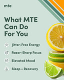 MTE sobre energizante sin cafeína, Paraxantina para enfoque estable.