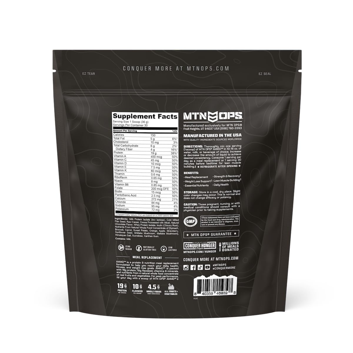MTN OPS Ammo Meal y Magnum para recuperación y rendimiento