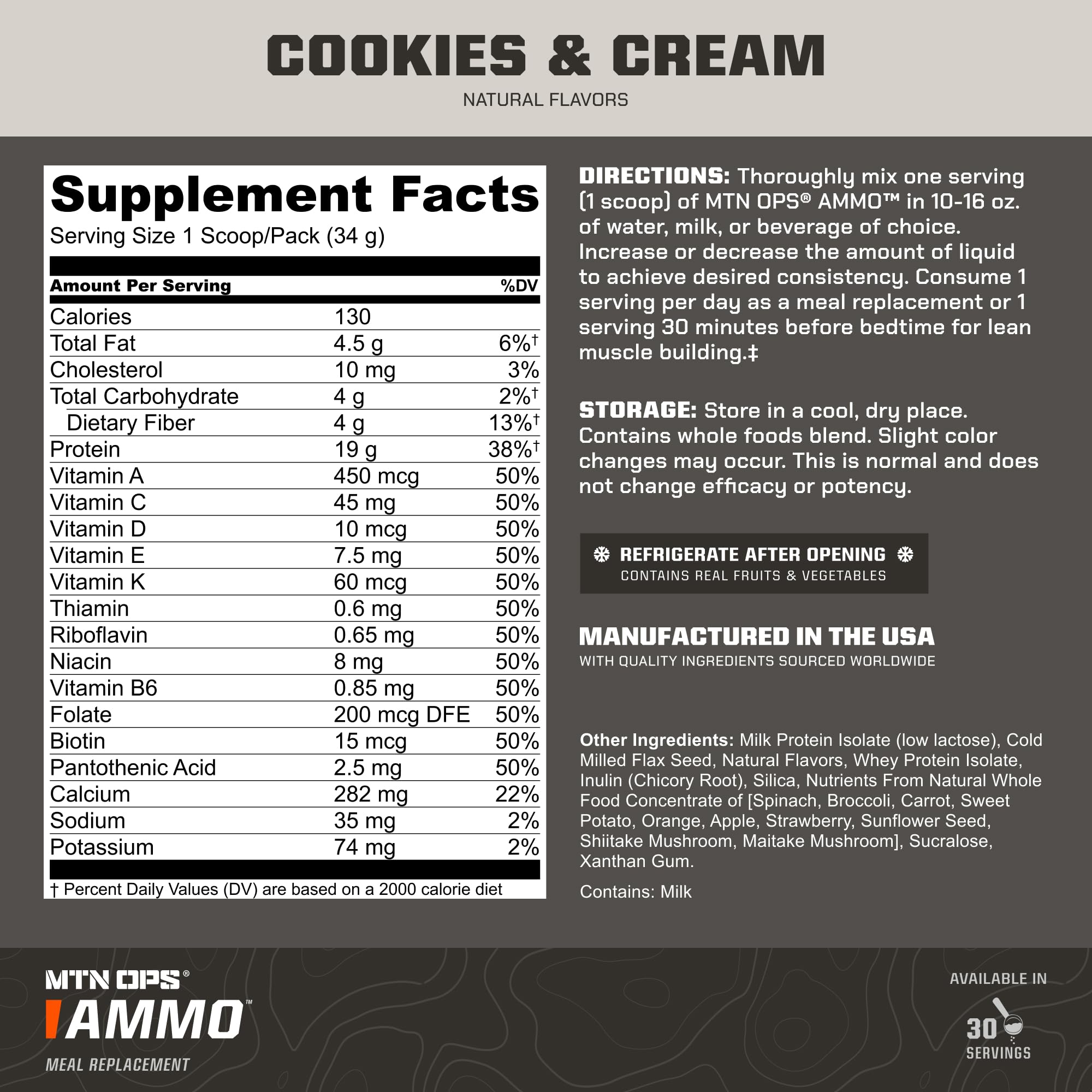 MTN OPS Ammo Shake textura cremosa ideal para desayunos rápidos