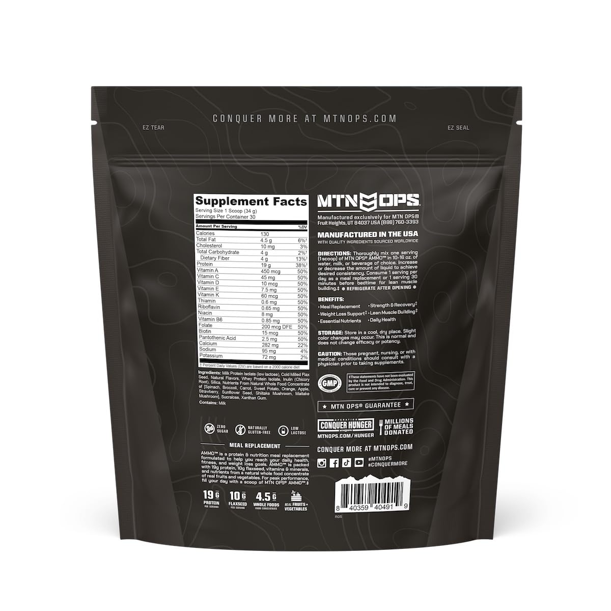 MTN OPS Ammo Shake uso diario para energía sostenida fuera de casa