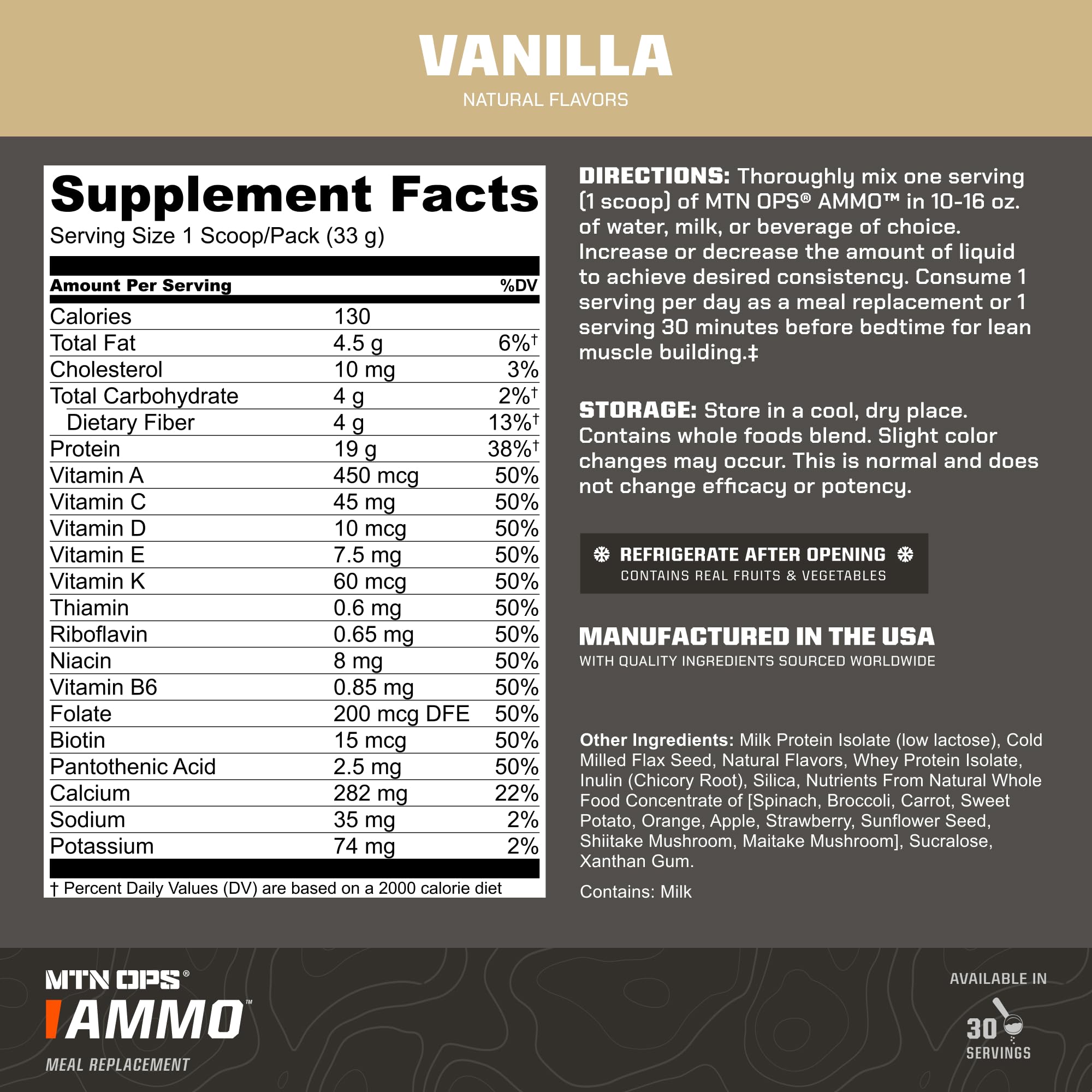 MTN OPS AMMO mezcla con agua para energía rápida