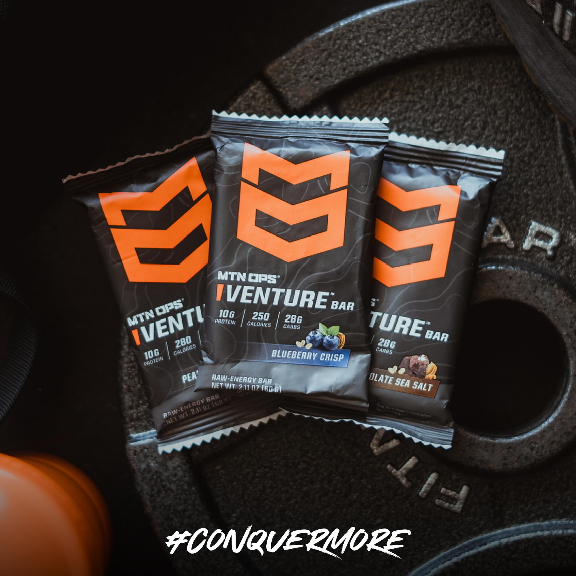 MTN OPS barra proteica Venture para llevar, snack compacto para la mochila