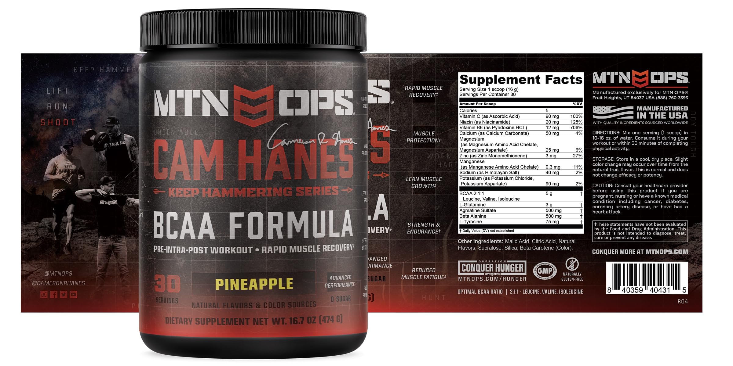 MTN OPS BCAA Serie Cameron Hanes Sigue Golpeando inspira entrenamiento.