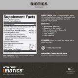 MTN OPS Biotics, cápsulas diarias, beneficios para la digestión y energía.