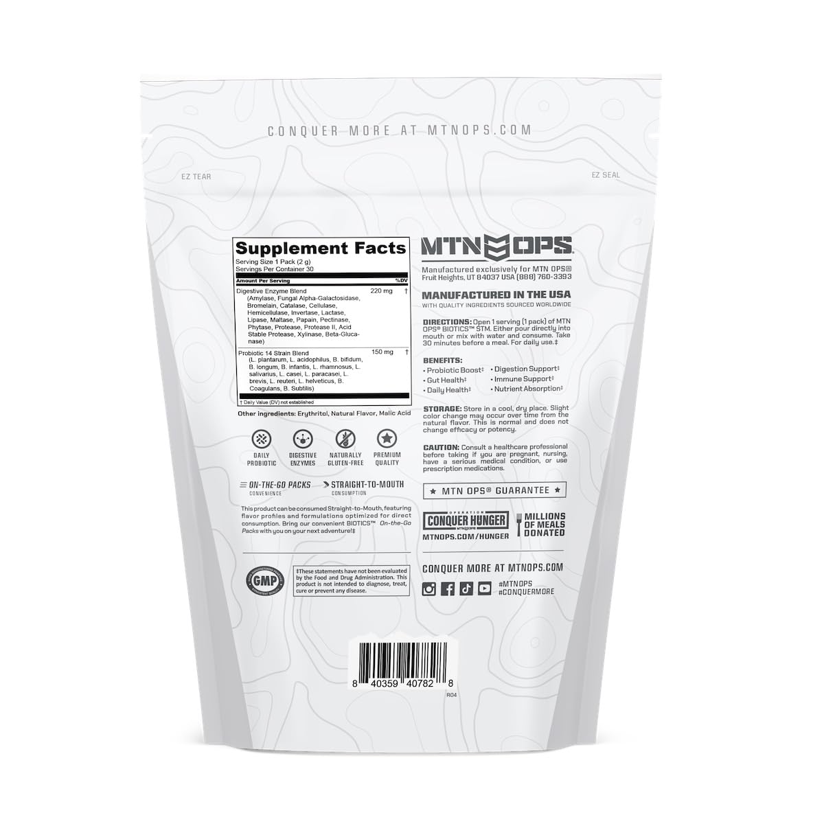 Comodidad digestiva tras comidas abundantes con MTN OPS Biotics STM.
