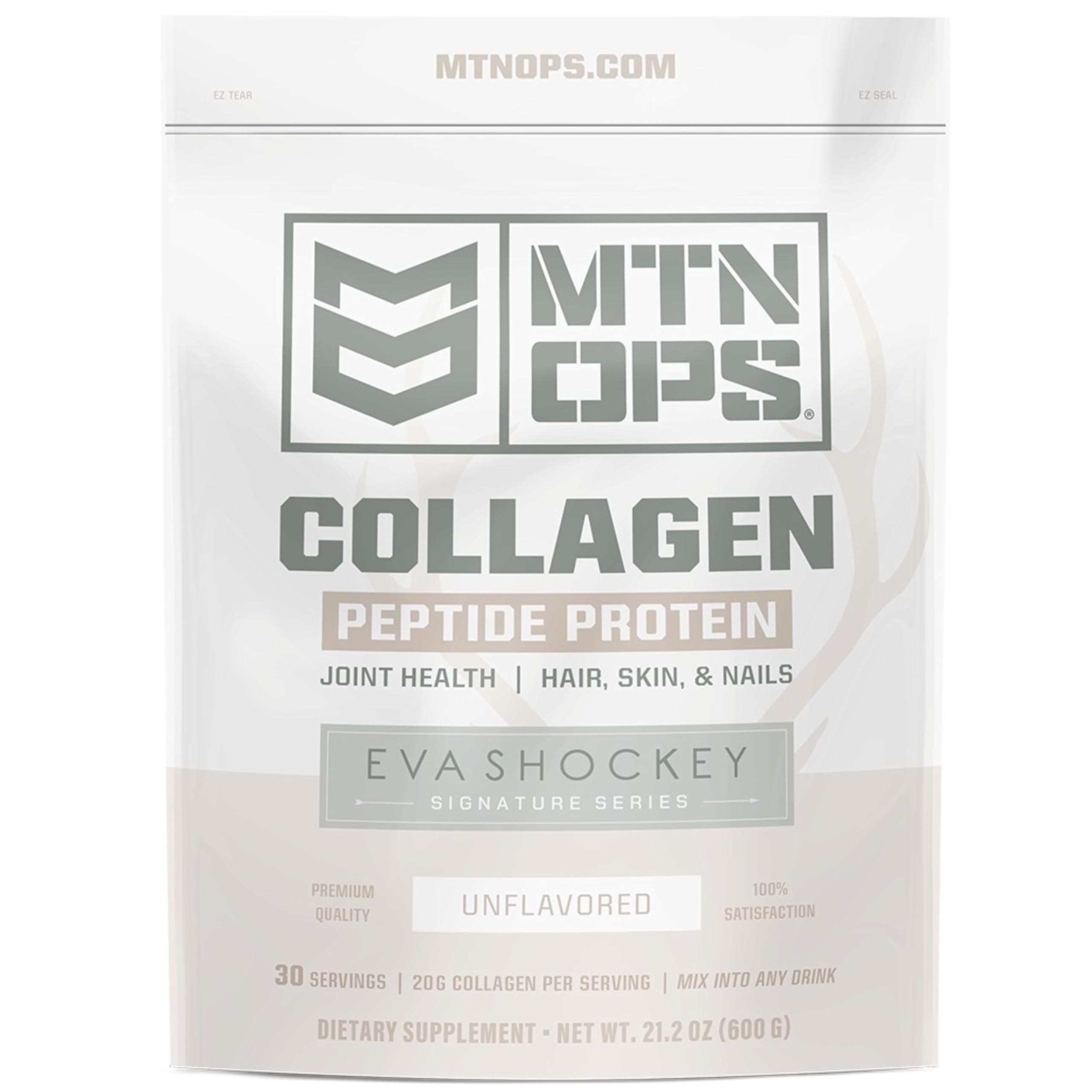 MTN OPS Colágeno con péptidos sin sabor en bolsa reutilizable para consumo diario